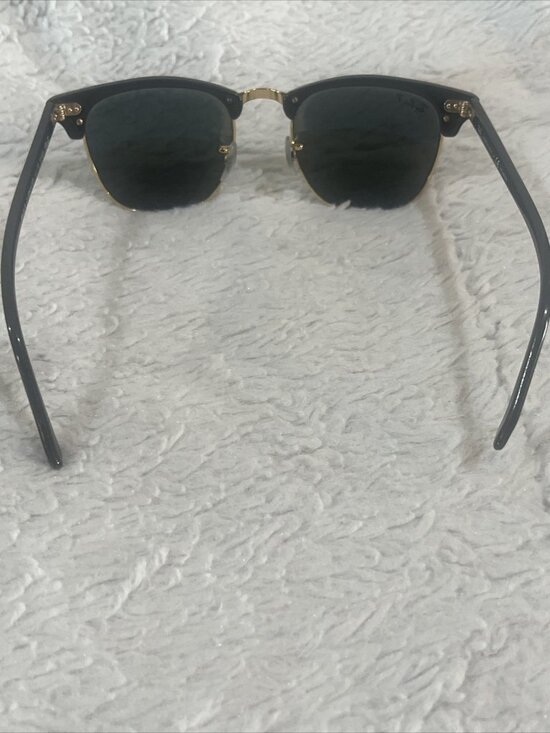 Ray-Ban RB3016 Clubmaster Polarized Sunglasses Black Frame Green Lens Men main image 9